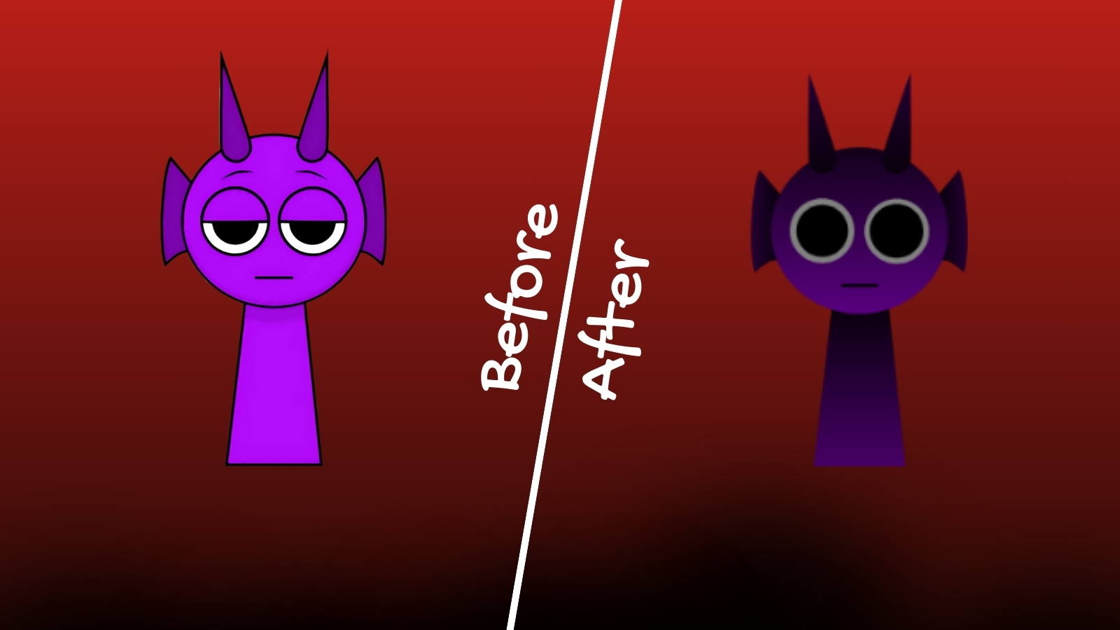 Durple (Purple) changes in Horror Mode of Sprunki