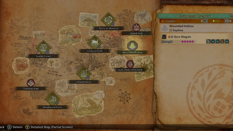 Encounter Locations and Quests of Gore Magala