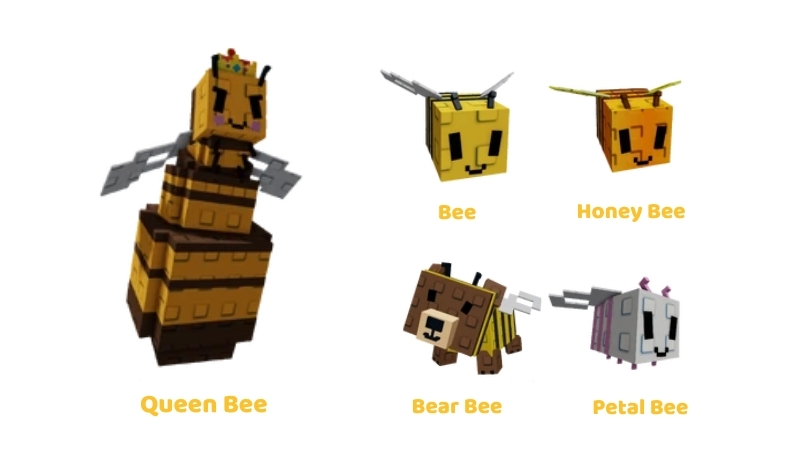 All Bee Egg Pets in Grow a Garden