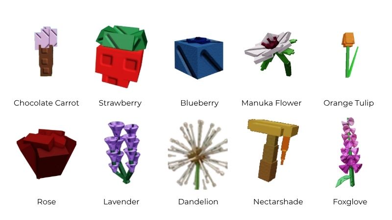 Crops in Grow a Garden Game
