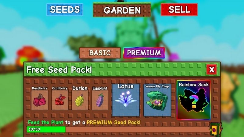 Get seeds in Grow a Garden