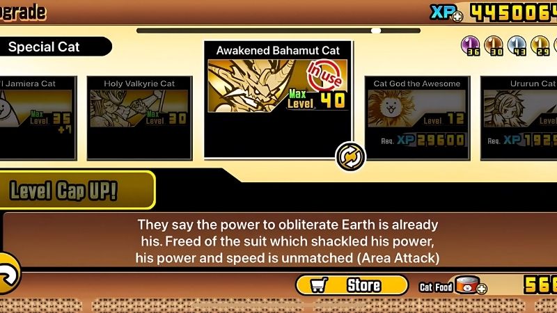 What are the level caps for Special Cats in Battle Cats?
