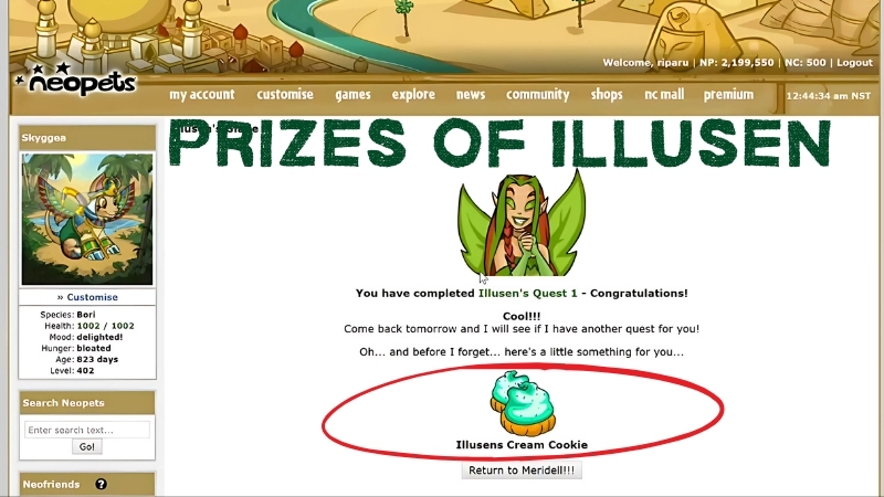 level and prizes of illusen