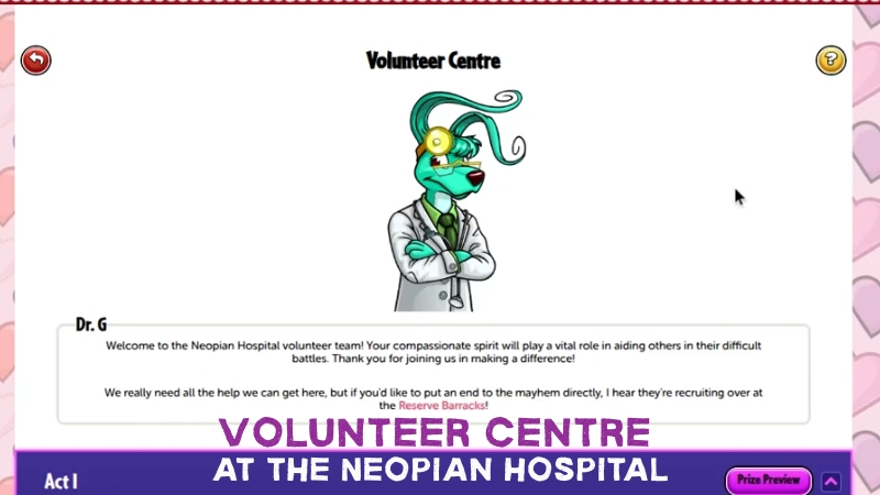 volunteer centre in neopets